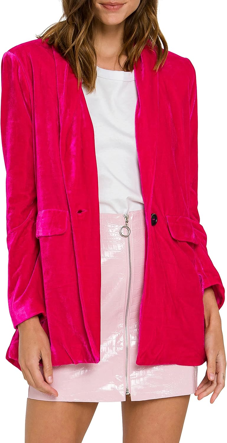 rose velvet blazer