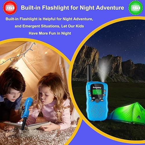 Miniatura 7 de Soopotay Walkie Talkies recargables de larga distancia para niños, rellenos de calcetines para niños, juguetes para edades de 5, 6, 7, 8, 9, 10, 11,