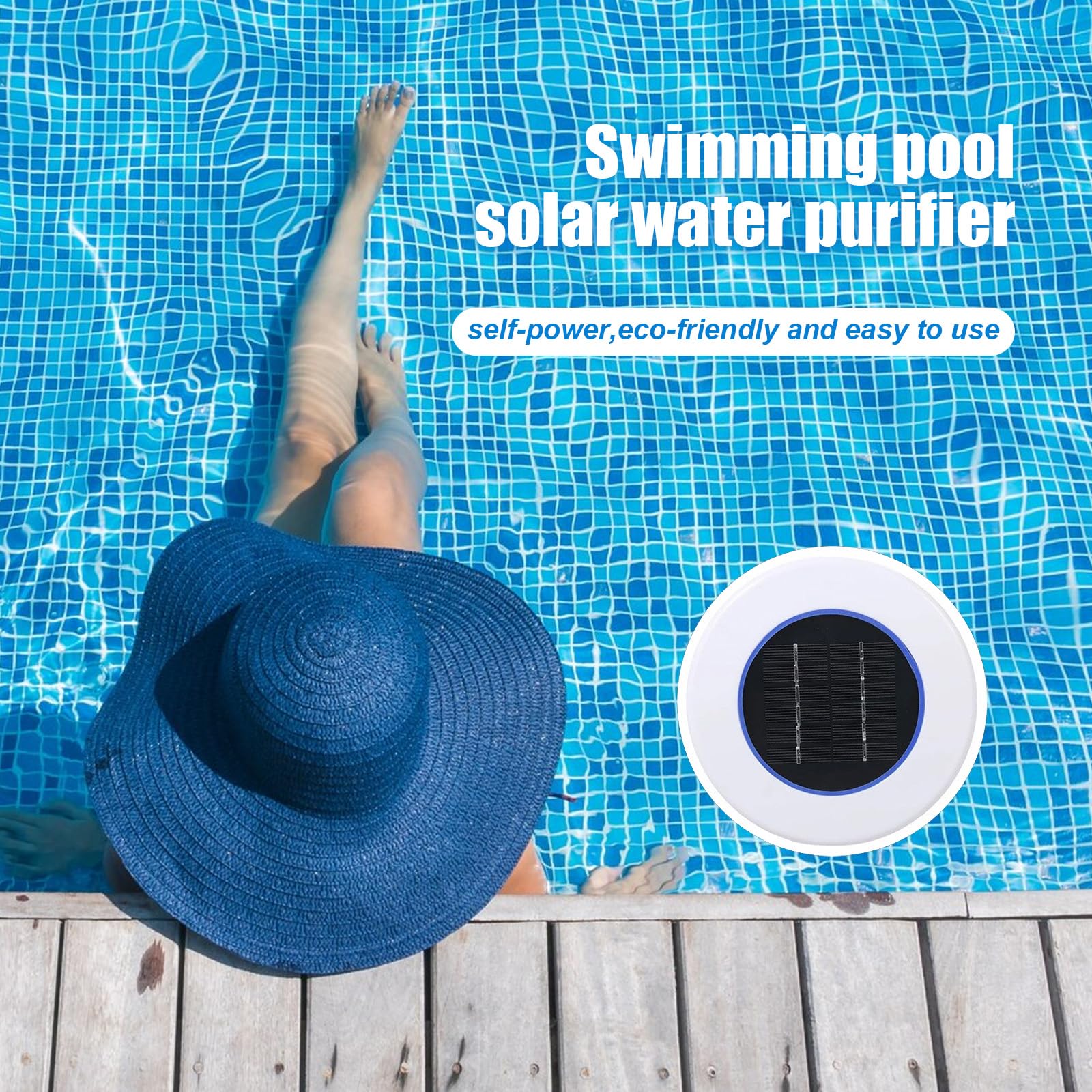 Ionizador solar para piscina, ionizador de agua desinfección sin química, ionizador solar para estanque, piscina, fuente de spa y protección a largo plazo de la calidad del agua