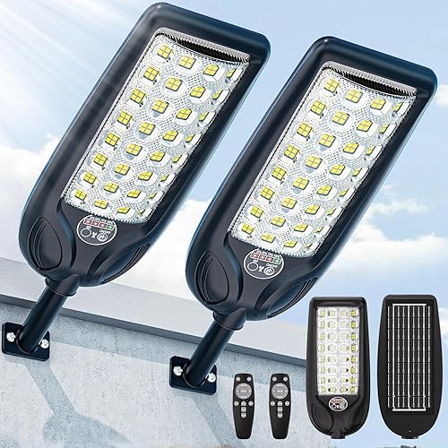 Farola solar para exteriores, 3 temperaturas de color, impermeable, 30000 lúmenes, luces LED de seguridad de inundación alimentadas por energía