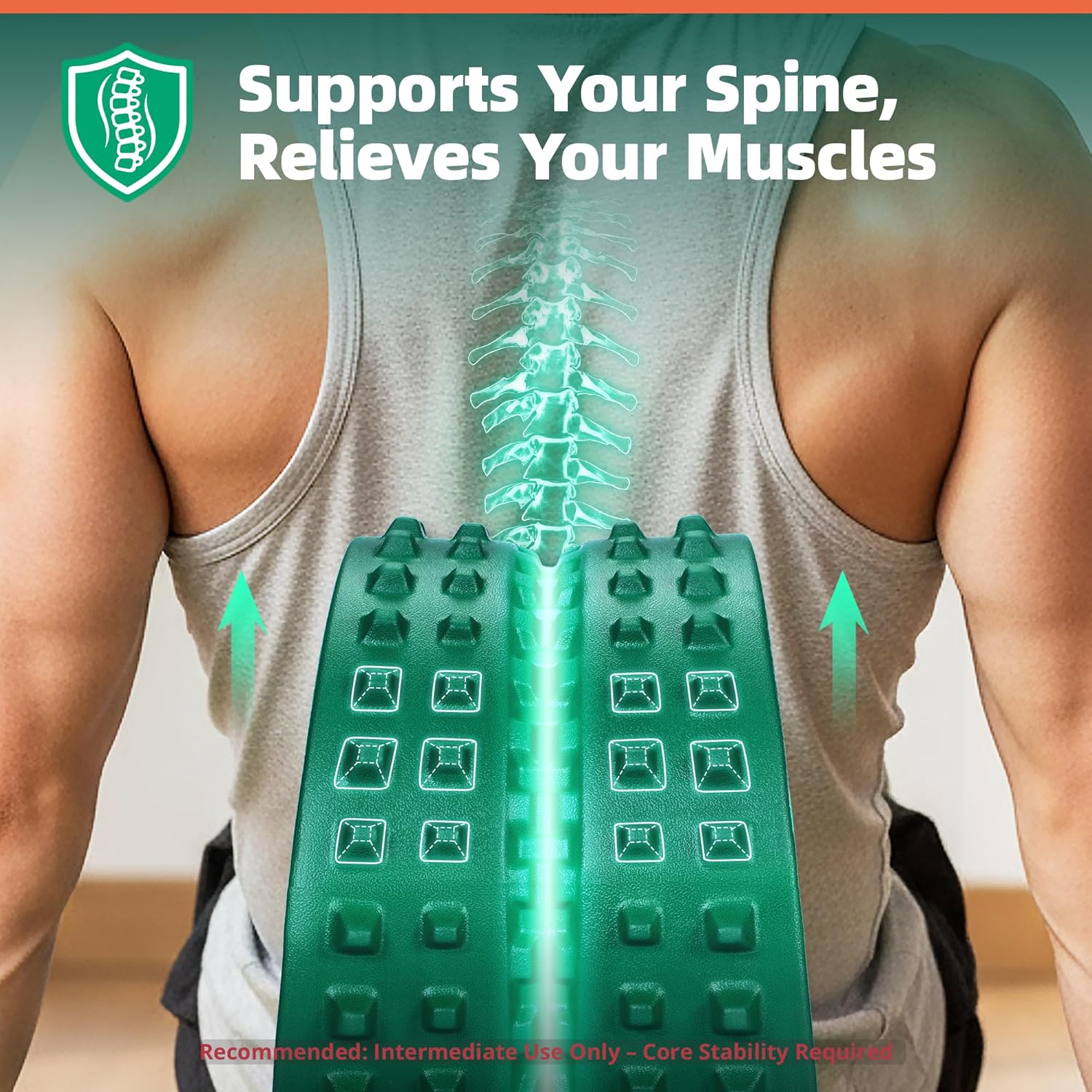 Back Roller for Back Pain Reliefn & Stretching, Deep Tissue Massage Roller Supports Up to 530 lbs / 240 kg, 5.5''-7.5'' Curved Foam Roller for Home Physical Stretching - Image 5