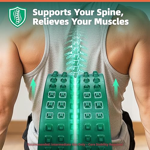 Miniatura 5 de Rodillo de espalda para aliviar el dolor de espalda y estiramiento, rodillo de masaje de tejido profundo soporta hasta 530 libras  529.1 lbs,