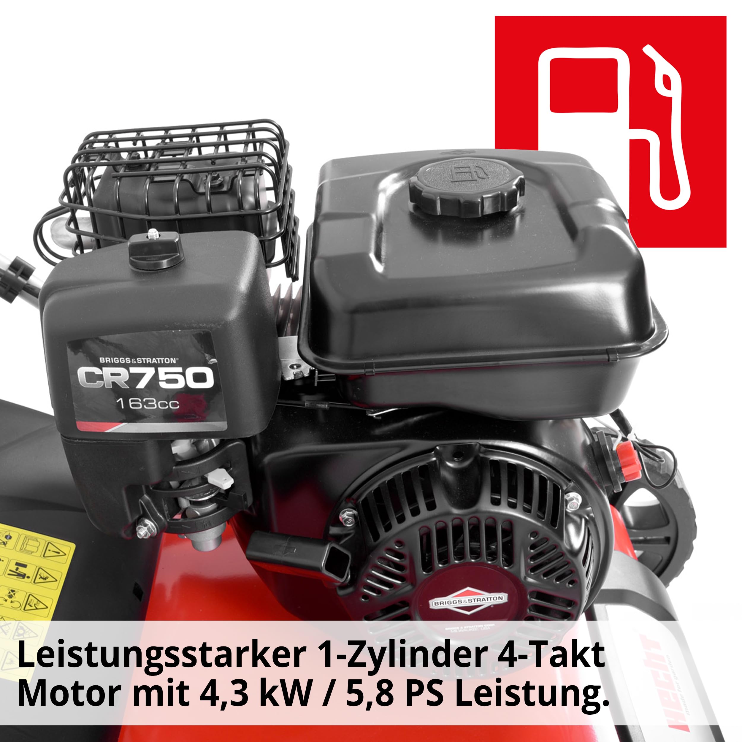 HECHT 2-IN-1 Benzin Vertikutierer/Lüfter für optimale Rasenpflege – 4,2 kW / 5,7 PS – 40 cm Arbeitsbreite – 45 l Fangkorb – mit 2 Walzen für effektives entfernen von Moos und Unkraut im Rasen