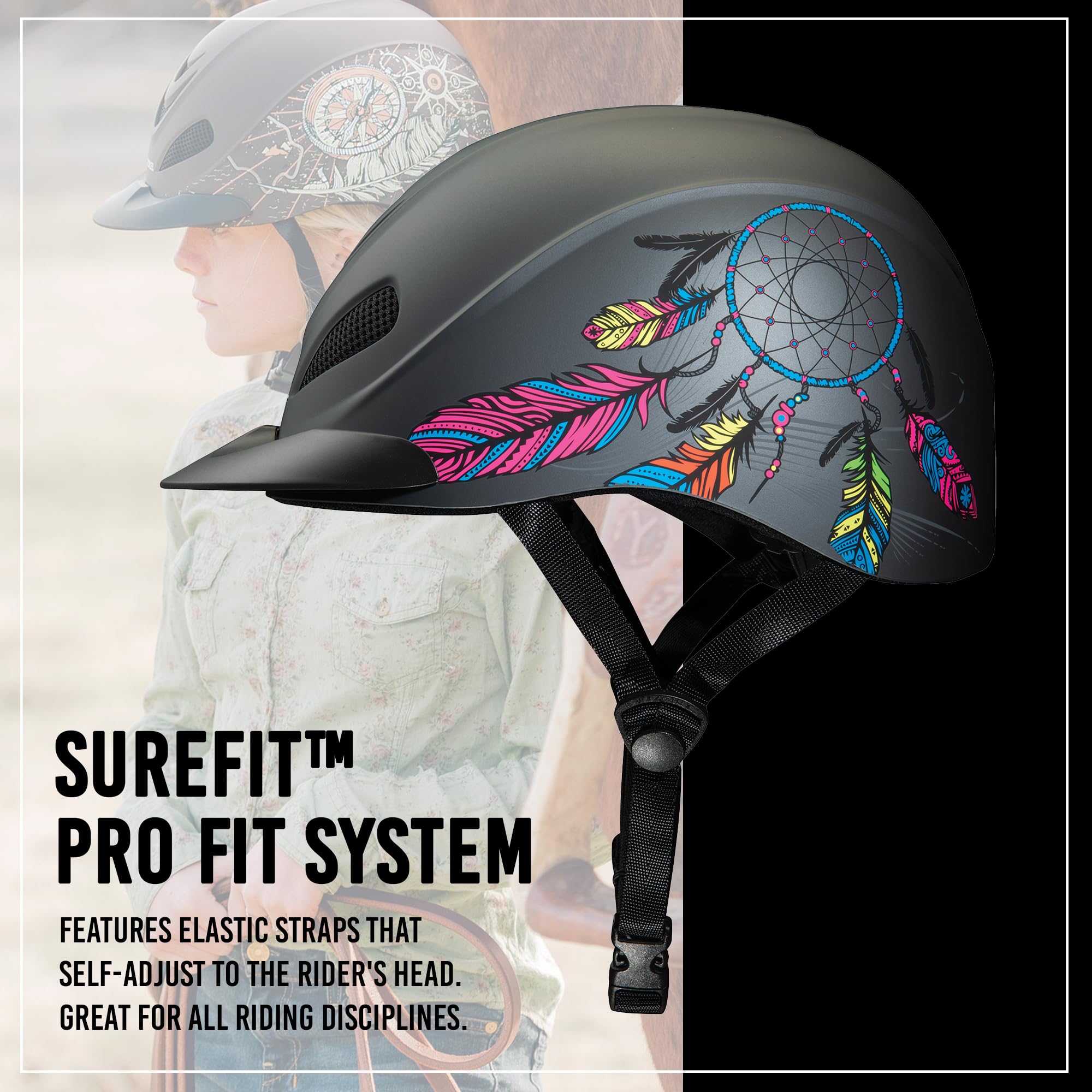 Troxel Rebel Bold Horse Riding Helmet Low-Profile Light Adjustable Design Safety Horseback Riding Gear product thumbnail 5