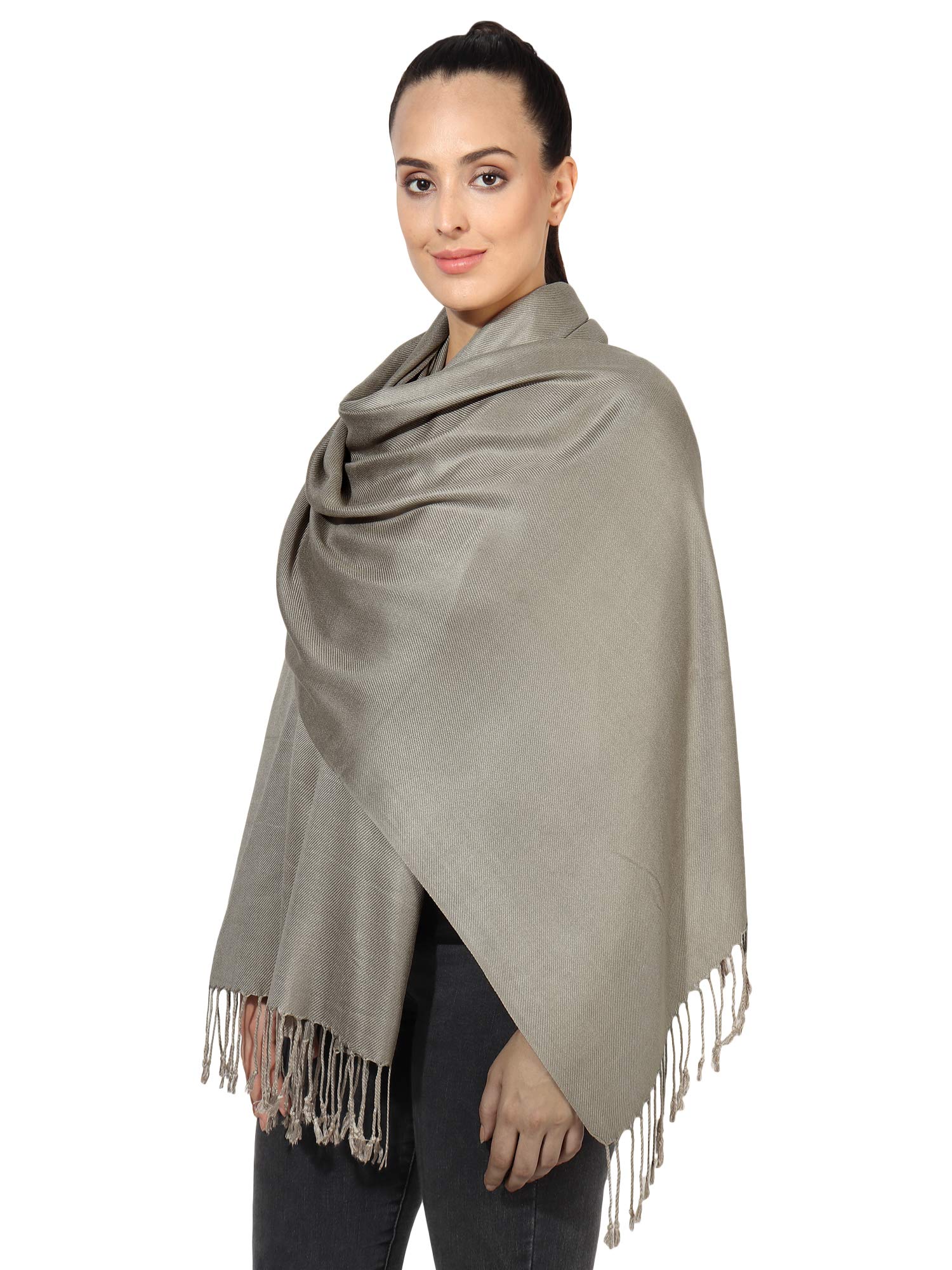 World of Shawls Pashmina Style All Seasons Handcrafted Wrap Shawl Stole Scarf (Metallic)
