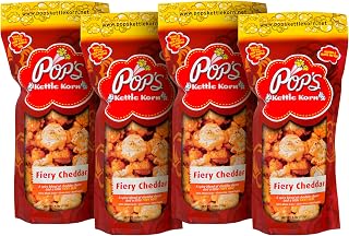 Fiery Cheddar| 4-Pack Fiery Cheddar- Gluten-Free, Whole Grain, Hand-Popped, Large