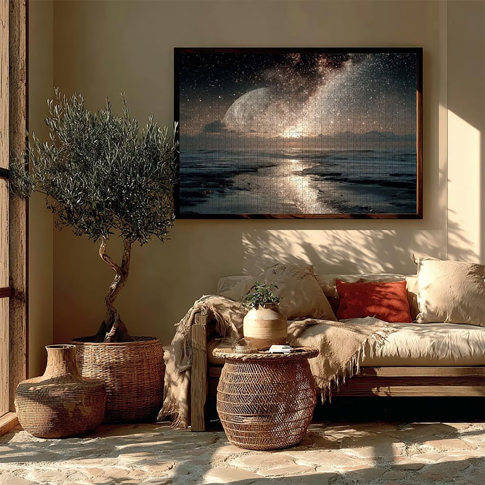 Puzzle Arte con Scatola Cielo Stellato, Onde Puzzle Legno 5000 Pezzi Adulti 156x105cm, Attività di Intrattenimento ad Alta Difficoltà, DIY Classici Gioco, Jigsaw Per Tutta La Famiglia, Regalo, 9-2136