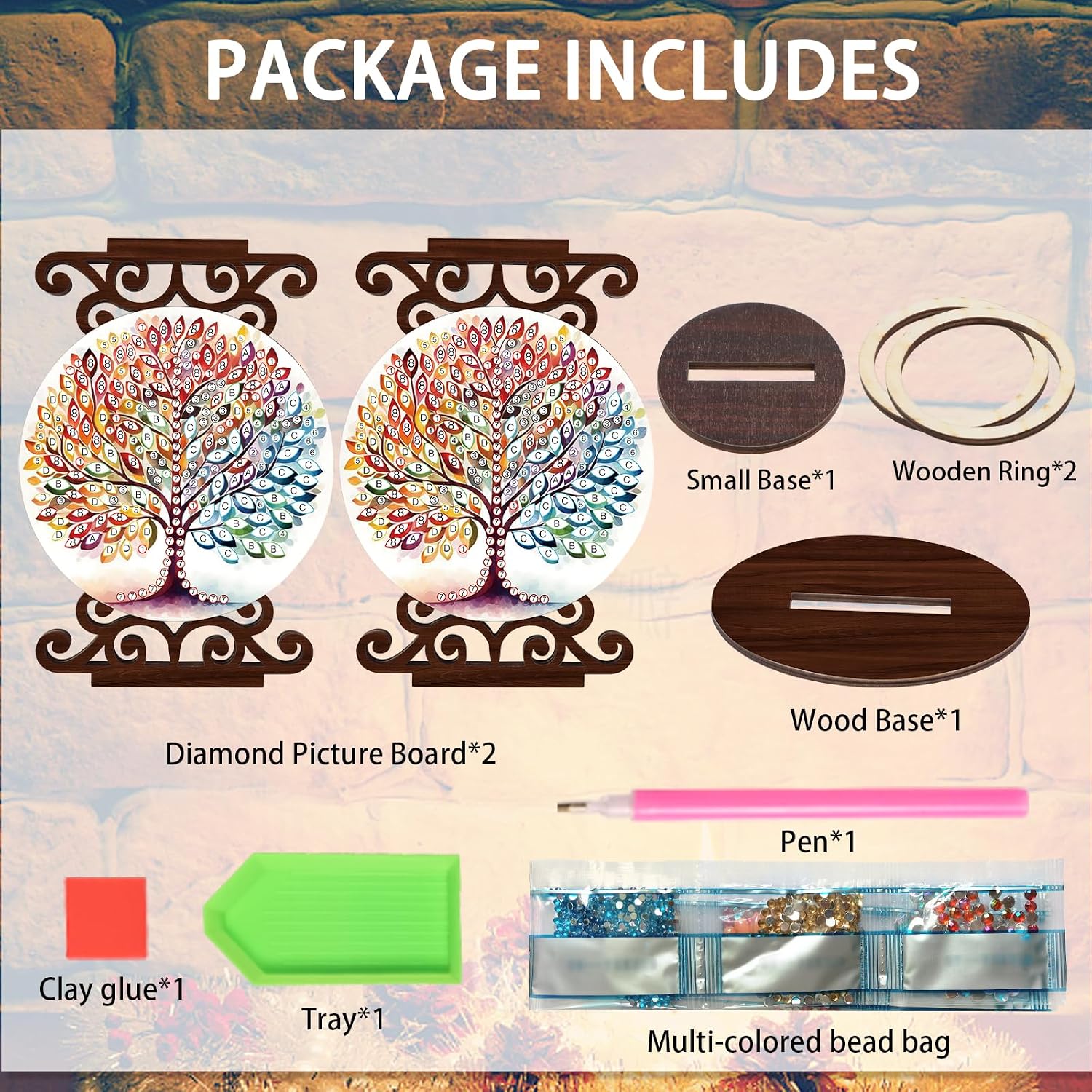 Diamond Art Painting Candlestick Holder kits, Colorful Tree DIY shaped crystal Diamond art painting, woodiness Candle holder for AromaRelax & Home Decor, Christmas Halloween Ornaments (Double-Sided) image 3