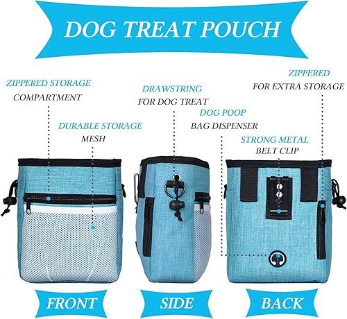 Miniatura 3 de STMK Bolsa de golosinas para perros, kit de entrenamiento de clicker para perros, bolsa de entrenamiento para perros para entrenamiento, 3 formas de