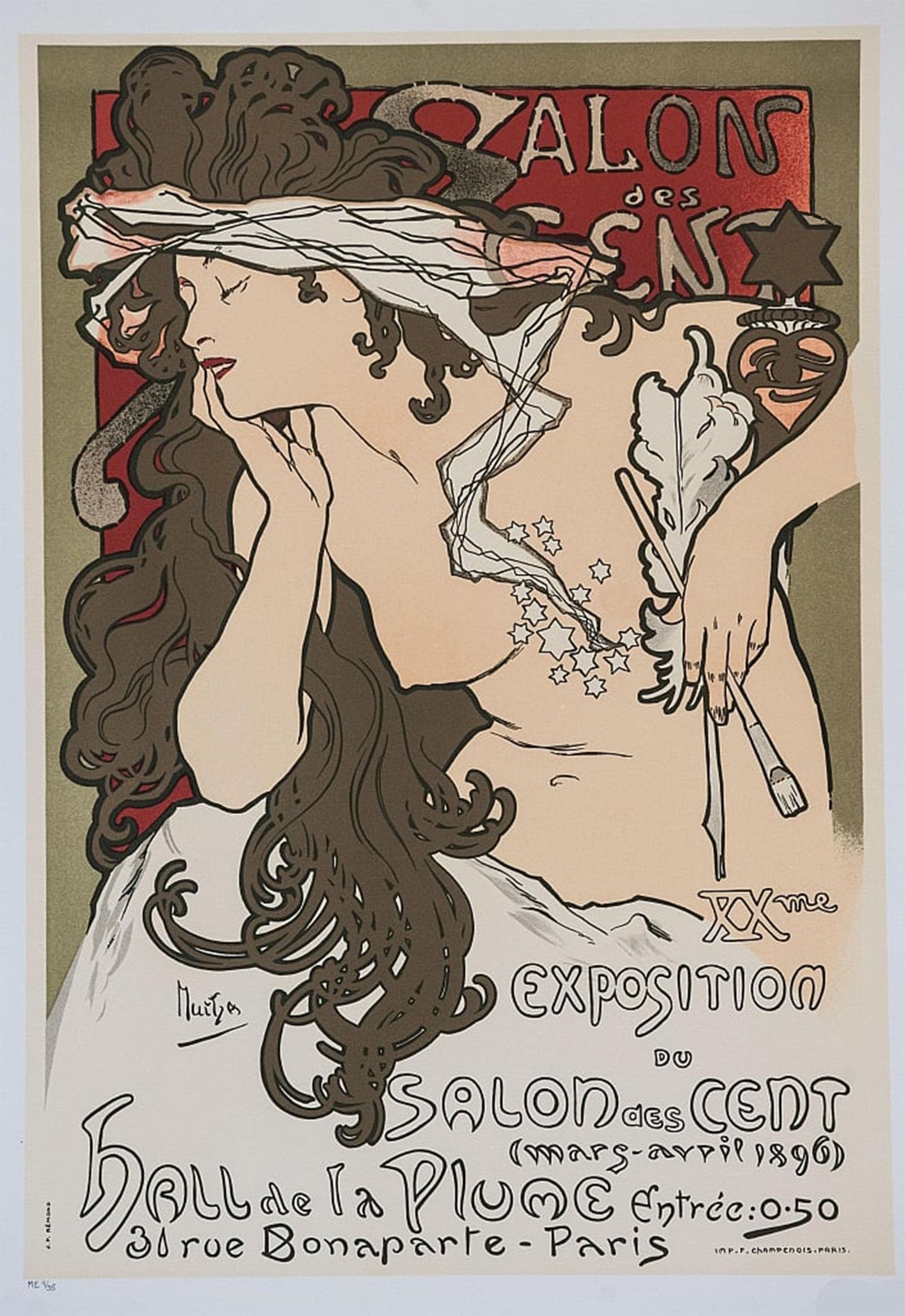 POSTERIIk Vintage Classic Picture Landscape Artwork the Music by Alphonse Mucha Portrait Canvas Painting for Office Home Decor 60x90cm