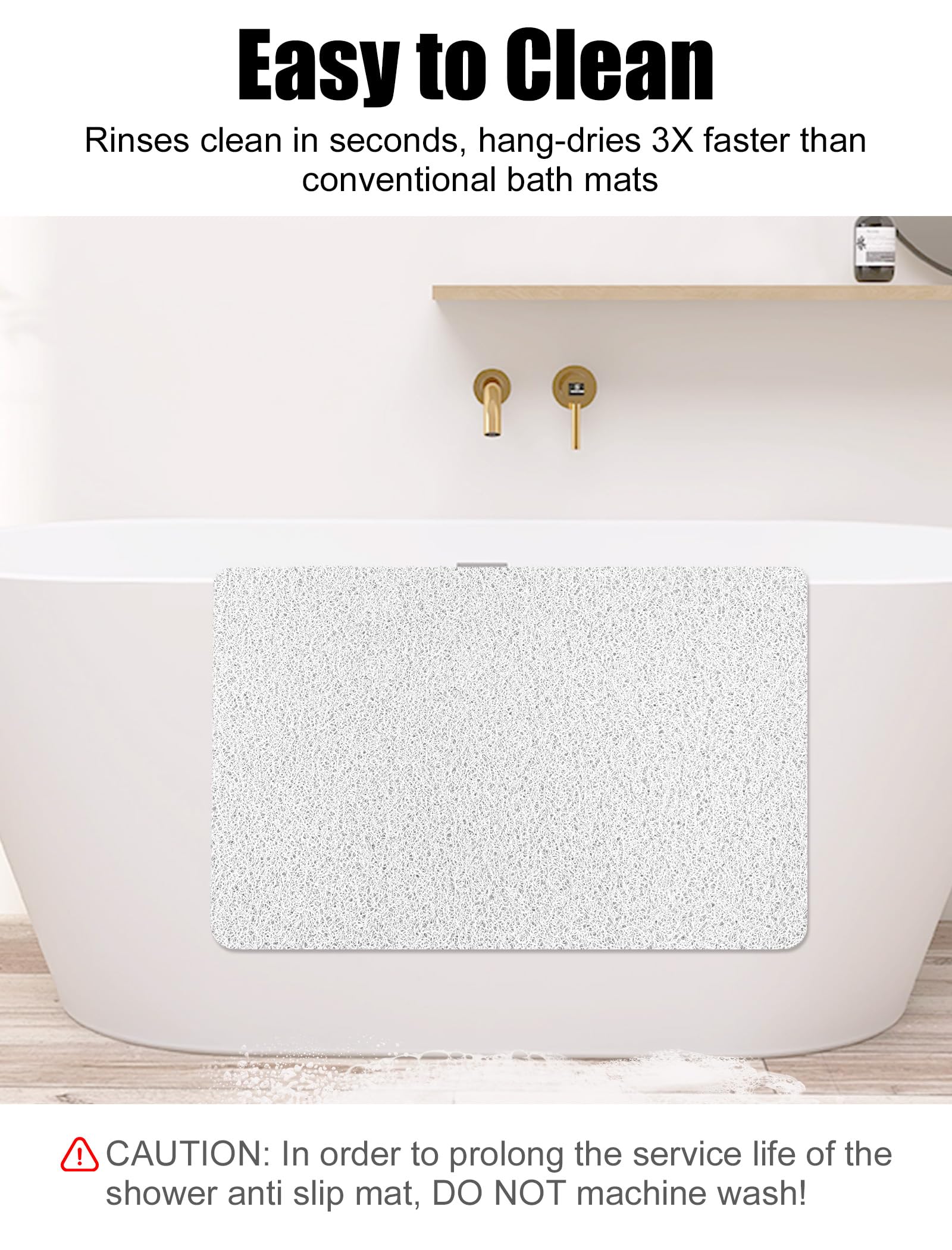 nky 【Rutschfeste Duschmatte】120 x 80 cm große Duschmatten für Innendusche & Nassbereich – Weich-PVC-Luffa-Anti-Rutsch-Duschbodenmatte mit Abfluss für ältere Menschen