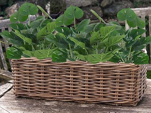 Miniatura 8 de RECUTMS 6 paquetes de plantas falsas, hojas de palmera tropicales artificiales, arbustos de Monstera sintética, plantas verdes, tallos de hojas de