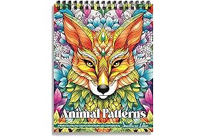 SOUTHERN LOTUS Animal Patterns Spiral Coloring Book