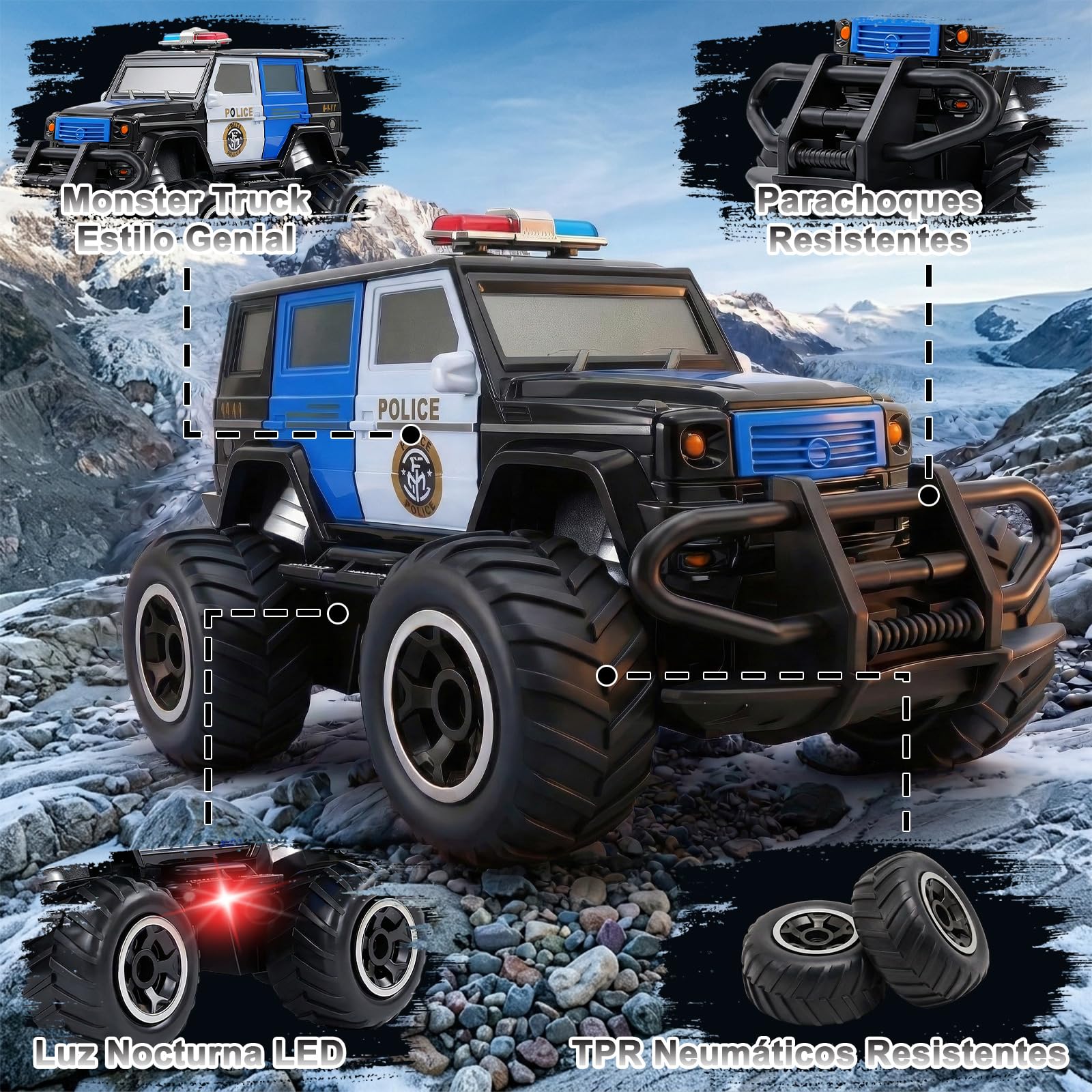 Pup Go Coche Teledirigido para Niños 3+ Años, Niños, Rápido RC Coche de Juguete, Coche Radiocontrol Coche de Policía Niña, Radio Control de Coches Juegos Regalos Cumpleaños