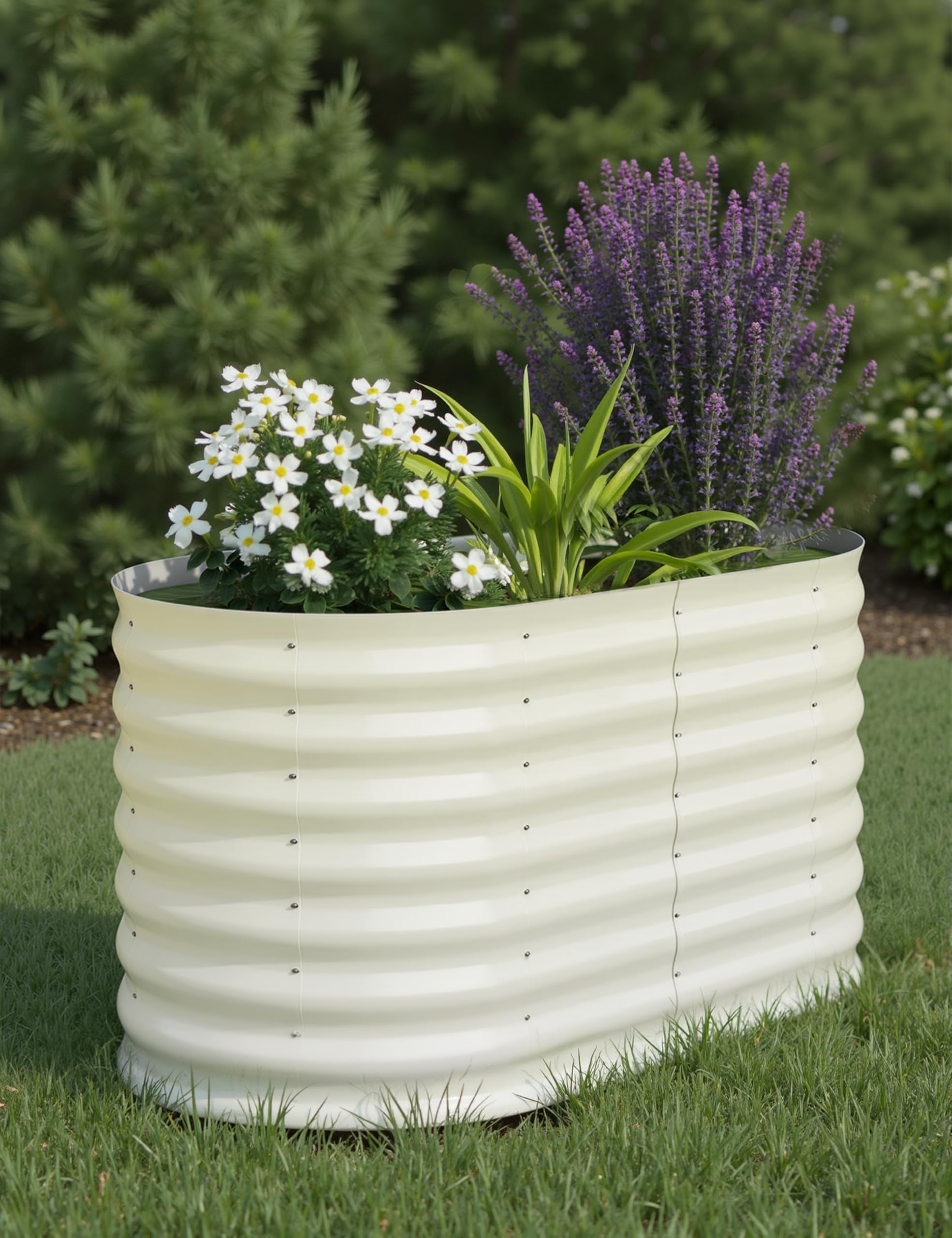 2er Set Verzinkte Stahl Hochbeete 120x60x60cm – Robustes Metall Hochbeet für Gemüse, Kräuter & Blumen – Rostbeständig, Ergonomische Höhe, Einfache Montage – Pflanzbeet Garten Outdoor, Beige