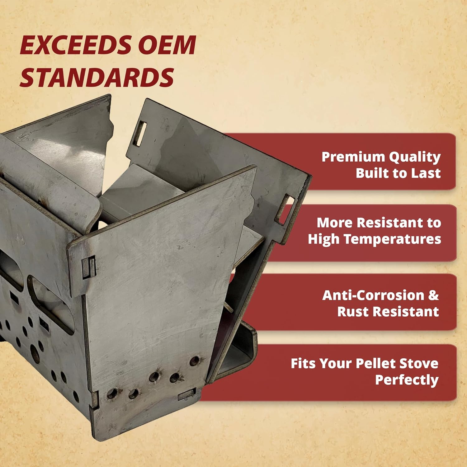 PelPro SRV7077-003 Stainless Steel Burnpot Firepot Upgrade for Pellet Stove Models PP60 PP70 PP130 PPC90 TSC90 Pleasant Hearth PH35PS PH50CABPS PH50PS PHC90 Burn Pot Assembly