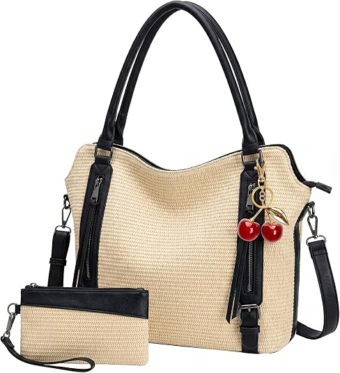 Checkered Crossbody Bag by Eleganza: Large Capacity with Vintage Appeal