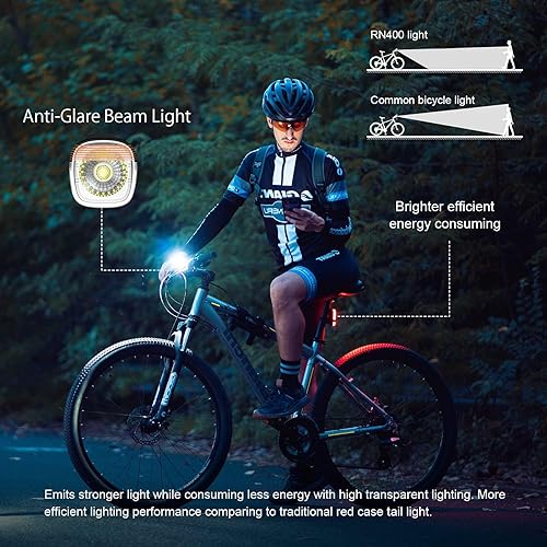 Miniatura 4 de OLIGHT RN 400 LED Bike 400 Lumens Faro y Seemee 30 C 30 Lm Juego de luces traseras de bicicleta recargable tipo C, impermeable, fácil de instalar