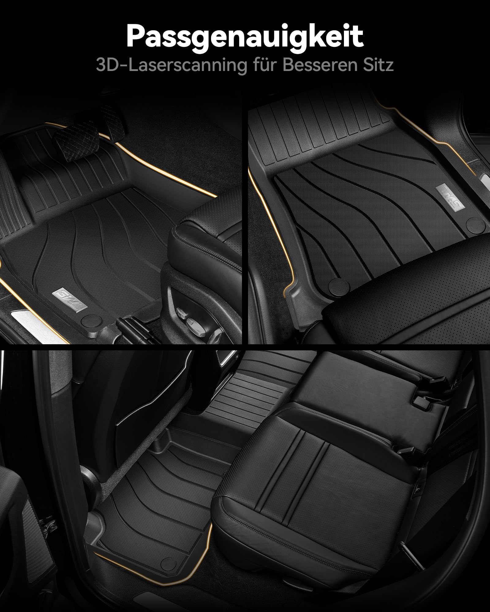3W Fußmatten & Kofferraumwanne für Porsche MACAN 2014-2026 | TPE Thorex™ Allwetter | 3D Maßgeschneiderte Passform | Hundefreundlich Auto Zubehör | Wasserdicht & Kratzfest | Antirutsch