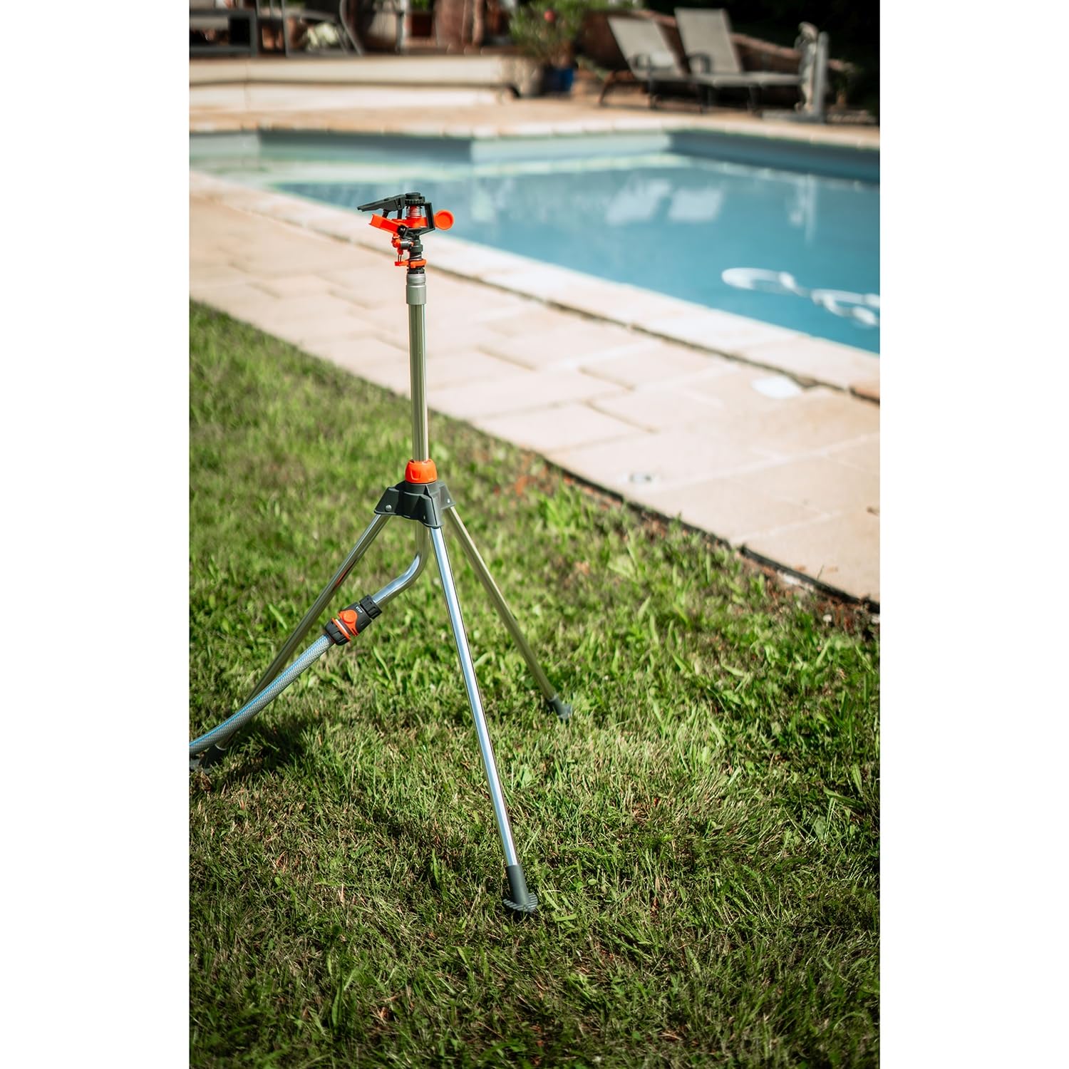 SPIDO - Kit douchette et asperseur sur Pied - Lance télescopique 95 à 140 cm - Asperseur 360° - Arrosage Jardin et massifs