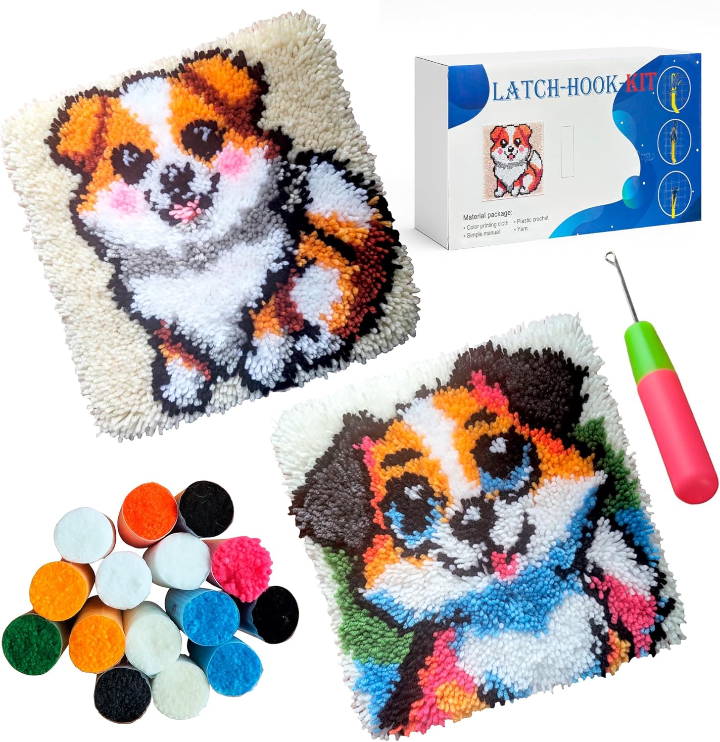 Latch Hook Kit for Beginners – Latch Hook Kits for Adults, Hook Rug Kits & Rug Hooking Kits for Adults – Cupcake Latch Hook Pillow Kit, Latch Hook Kits