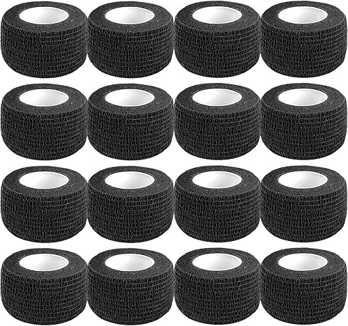 Vendaje autoadhesivo de 1 pulgada, 5 yardas, paquete de 16 vendajes cohesivos flexibles y elásticos, para veterinarios, cinta deportiva para