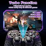 NBCP Light-Up Controller for PC - Black Crack Custom Design with RGB LED Lights, Turbo Function, Luminous Mode, Compatible with Windows 7/8/10/11 & Steam