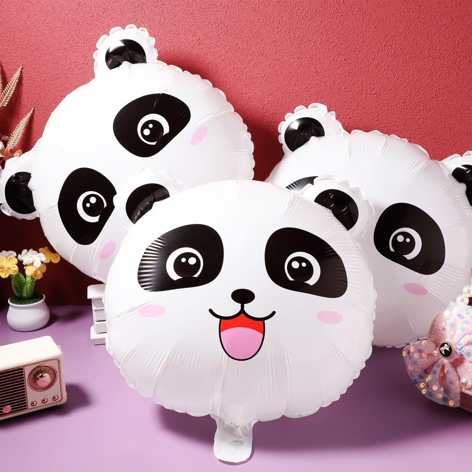 Garneck 100 Pezzi Palloncini Panda Gigante Decorazione Festival Panda Foil Festa Festival Foil