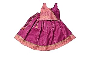 Pattu Blouse Work Designs for Kids - Sequined Wedding Pavadai Lehenga Choli