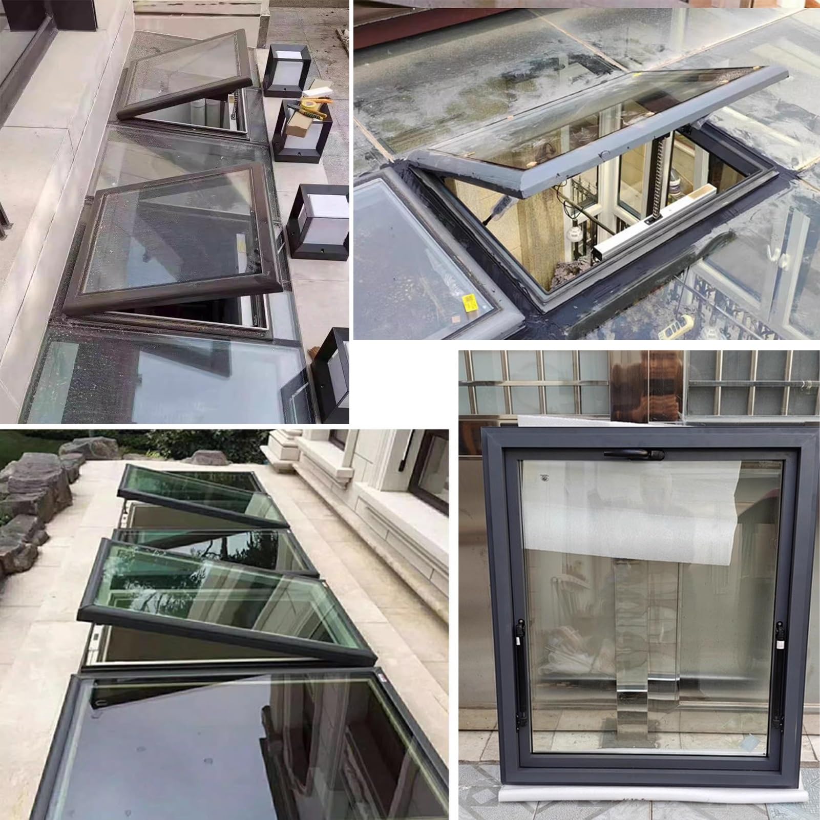 Okno świetlikowe 70 x 70 cm z hartowanym światłem słonecznym 5 mm, naturalne światło dzienne do solarium, poprawia oświetlenie domu i wydajność energetyczną