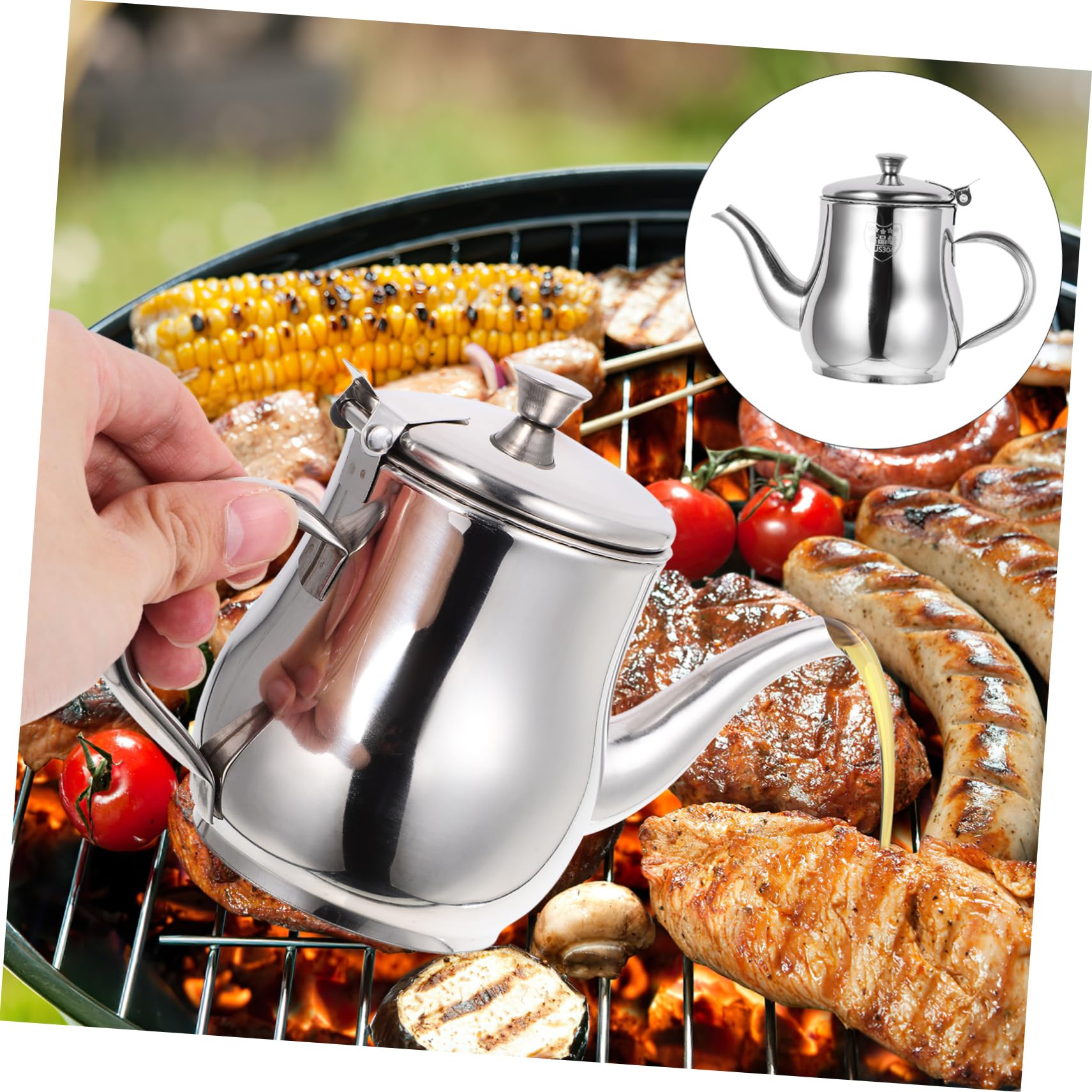 Filtro de Aceite de Cocina de Acero Inoxidable 13oz Plata | Separador de Grasa para Sopa, Filtración en Cocina, Reciclaje de Aceite y Limpieza Sencilla