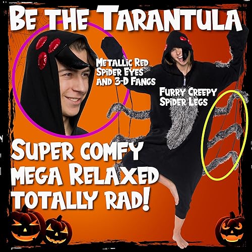 Miniatura 3 de Funziez! Spider Adult Onesie - Tarantula Halloween Costume - Plush One Piece Cosplay Suit for Adults, Women and Men