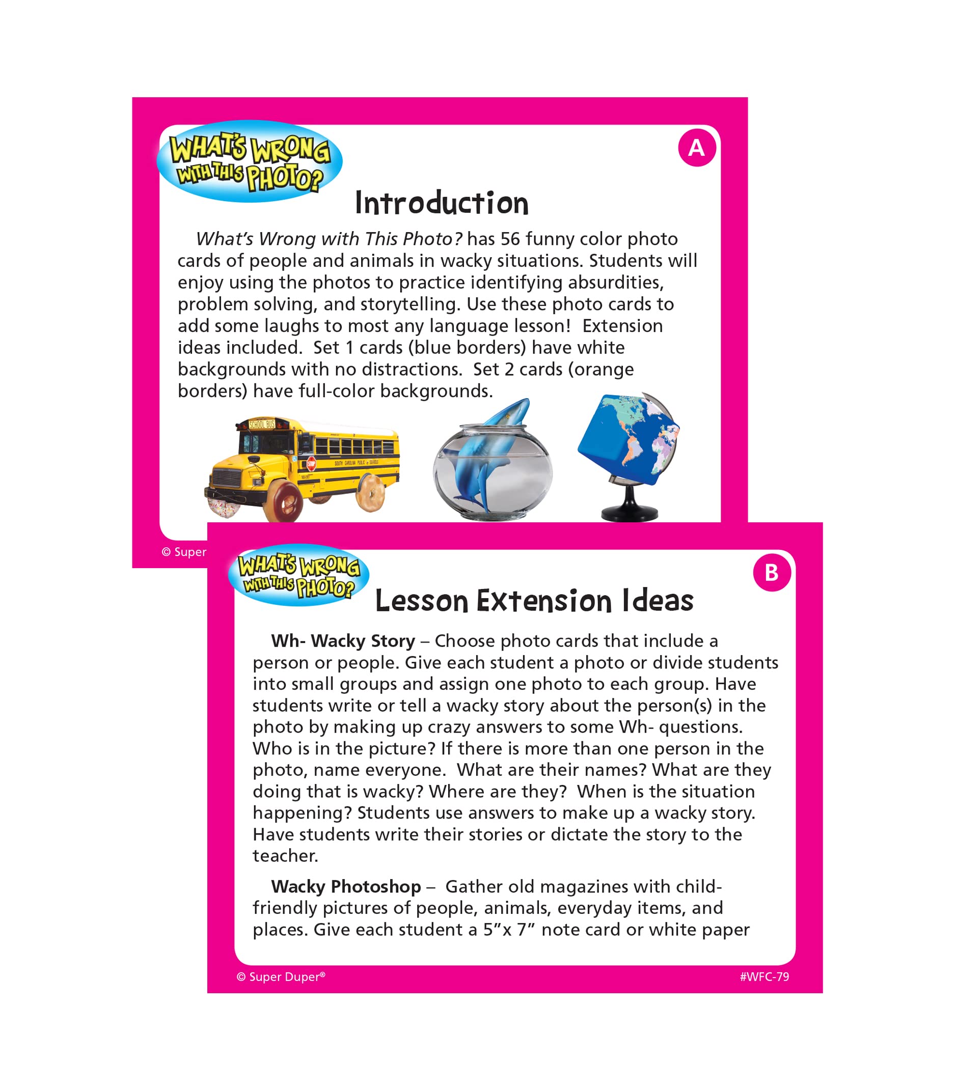 Amazon.com: Super Duper Publications | What's Wrong with This Photo Flash  Cards | Problem Solving, Reasoning and Critical Thinking Skills Fun Deck |  Educational Learning Resource for Children : Office Products
