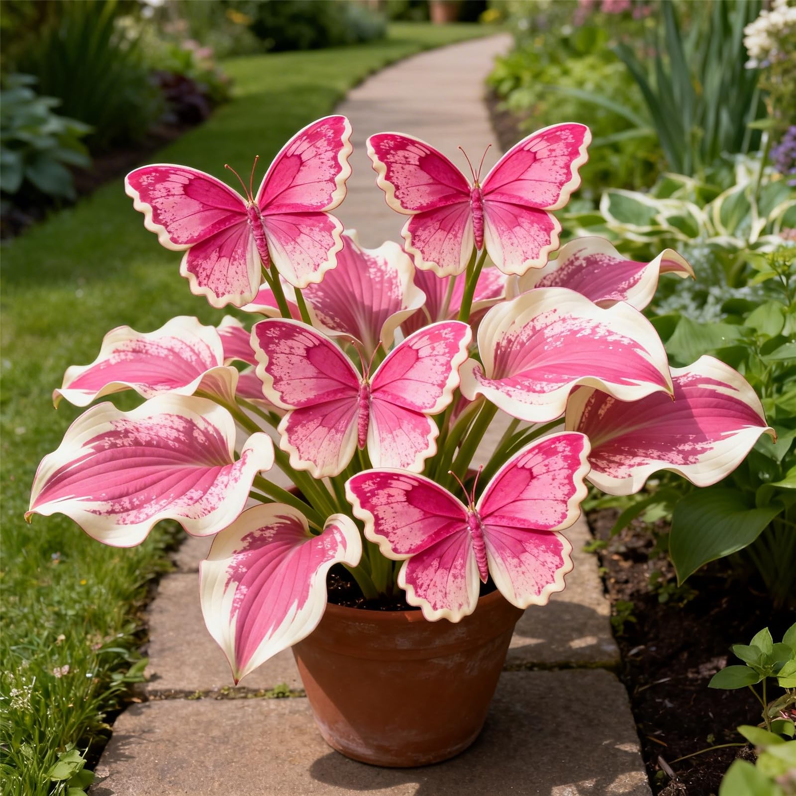 Perennial&Butterfly Flower&Rare Hosta Bulbs Mix for Planting Now UK/Potted Viewing/Excellent Display,Strong Plants that Grow Well/Hostas rhizomes/-10bulbs-B