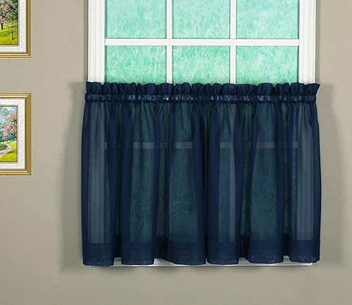 Vista 702 de Today's Curtain - Cortina Emelia de gasa original, panel de 84 pulgadas, negro, 60 pulgadas de ancho x 84 pulgadas de largo