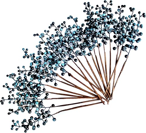 Baya artificial, bayas falsas de borgoña, (20 unidades, 12 pulgadas cada una), tallos de bayas artificiales para árbol de Navidad, corona,