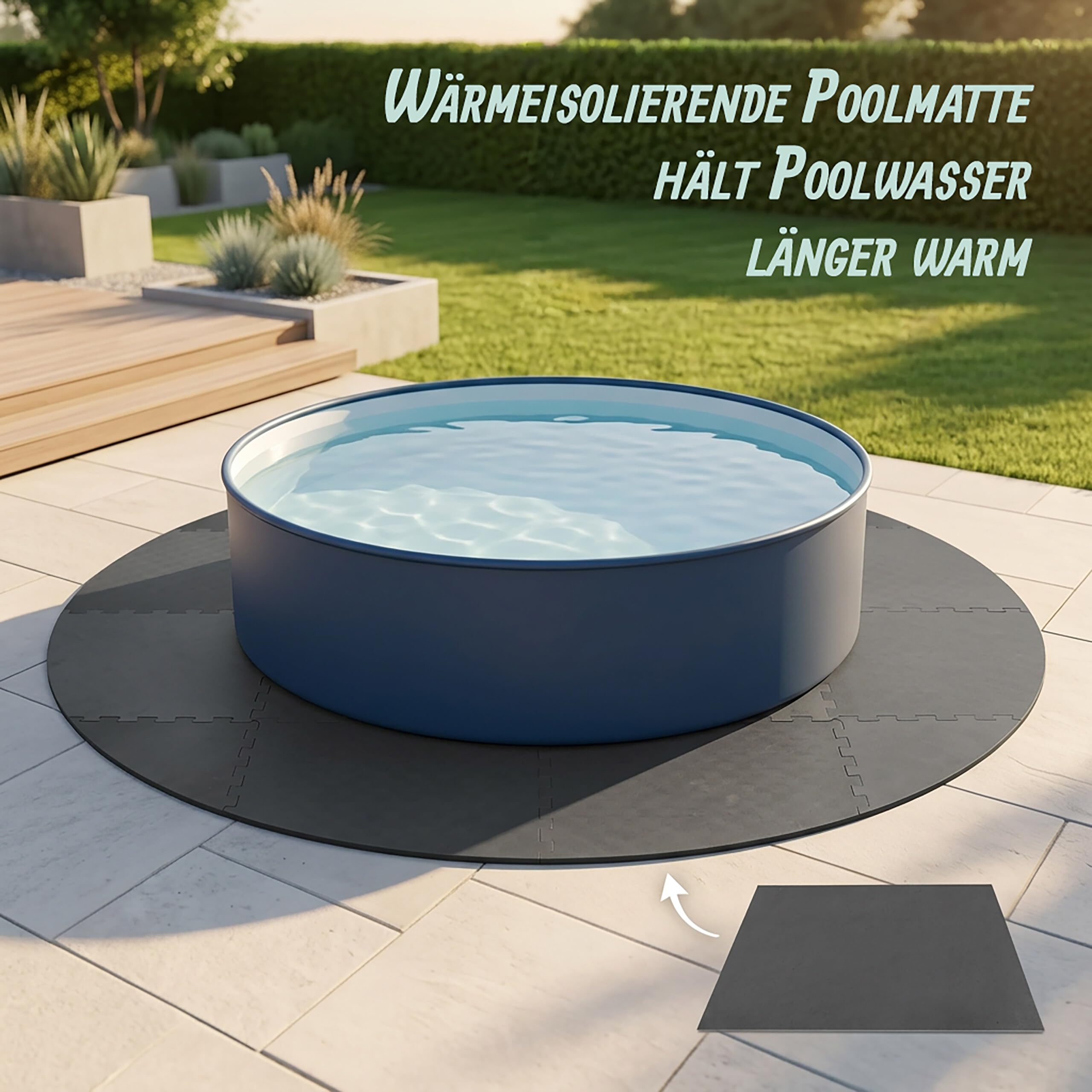 Relaxdays Pool Unterlagen, mehrteilig, Schaumstoff, Poolmatte, Pool Bodenschutz, Steckmatte, Größenauswahl, schwarz