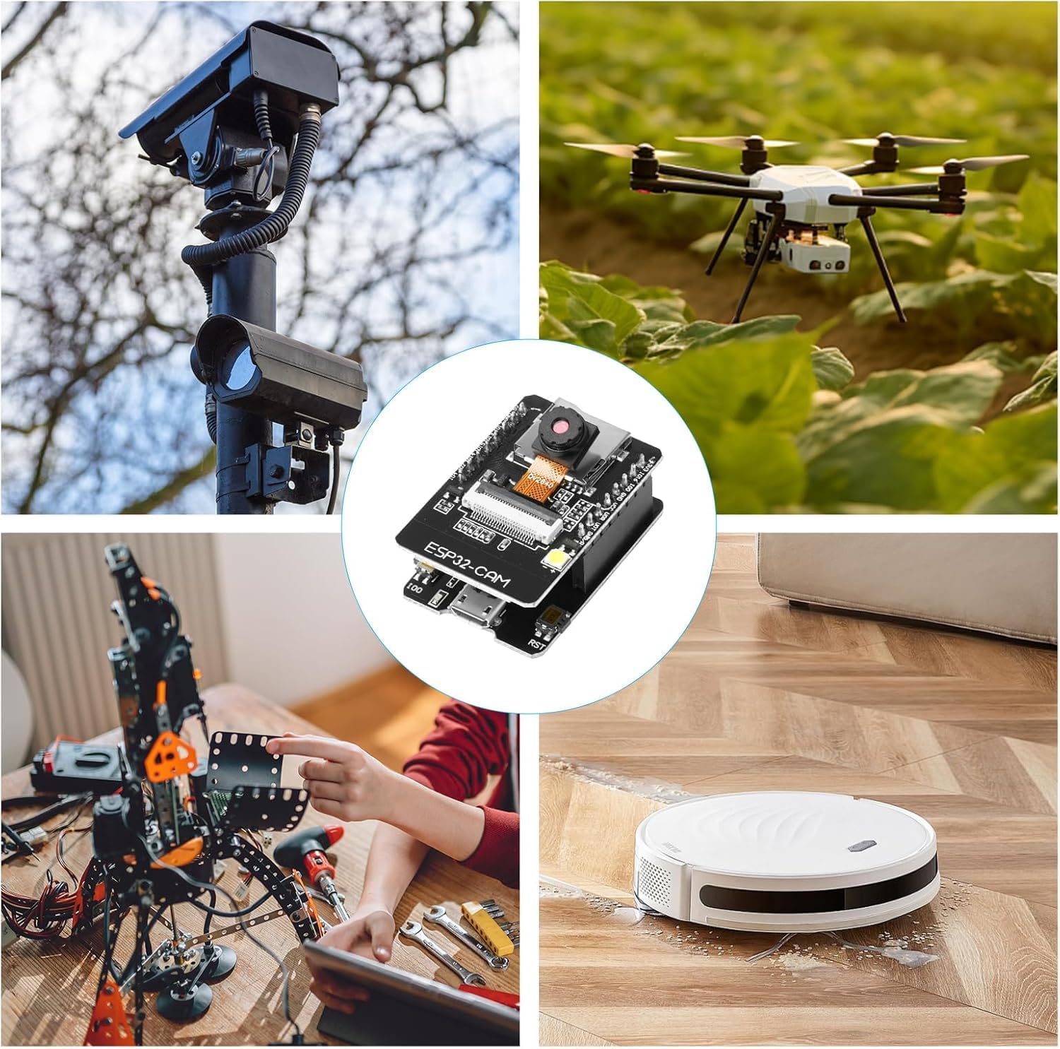 2-Pack ESP32 CAM Development Board, for ESP32-CAM MB WiFi/Bluetooth Development Board, DC 5V Dual Core Development Board with 2.4G Antennas IPEX, OV2640 Camera TF Card Module