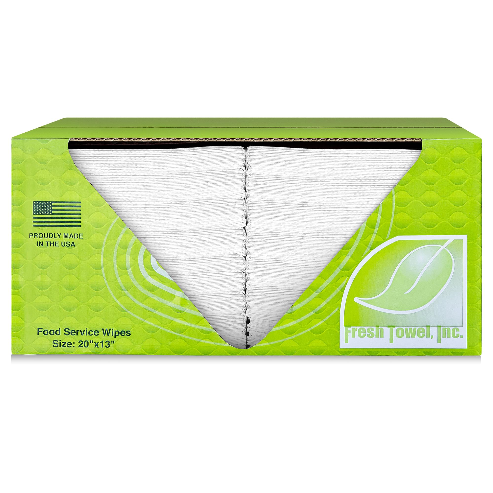 Fresh Towel Foodservice - Toallas de papel reutilizables – pliegue de 1/4, 13 x 20 pulgadas – (1 caja de 150) toallas de limpieza multiusos (blanco)