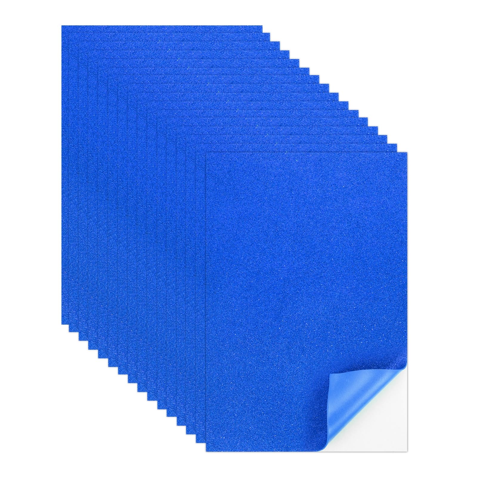 Feuille de papier EVA adhésive pailletée bleue pour découpes propres sans colle