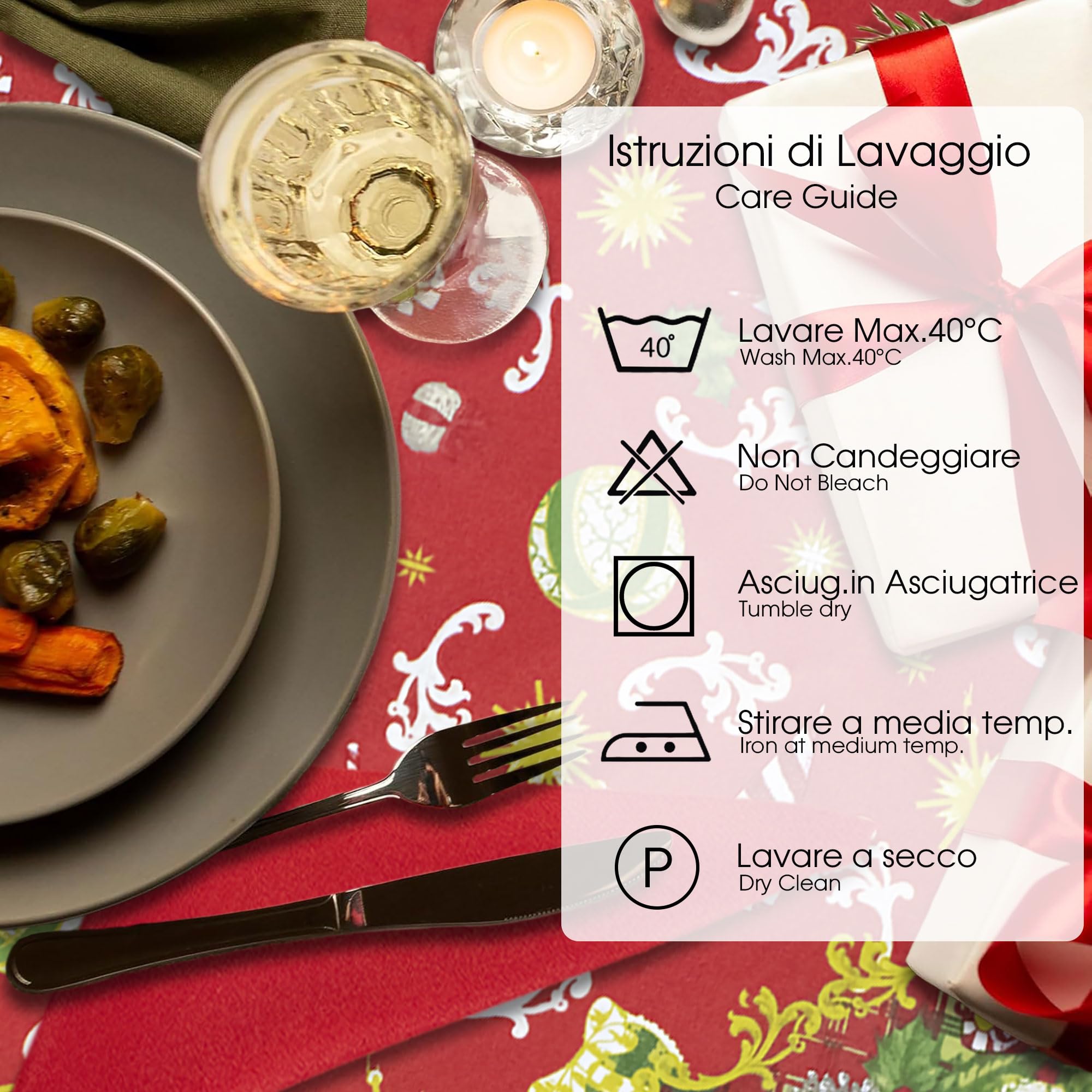 Nada Home Tovaglia Natalizia servizio da tavola + tovaglioli Natale 6 Posti 6979
