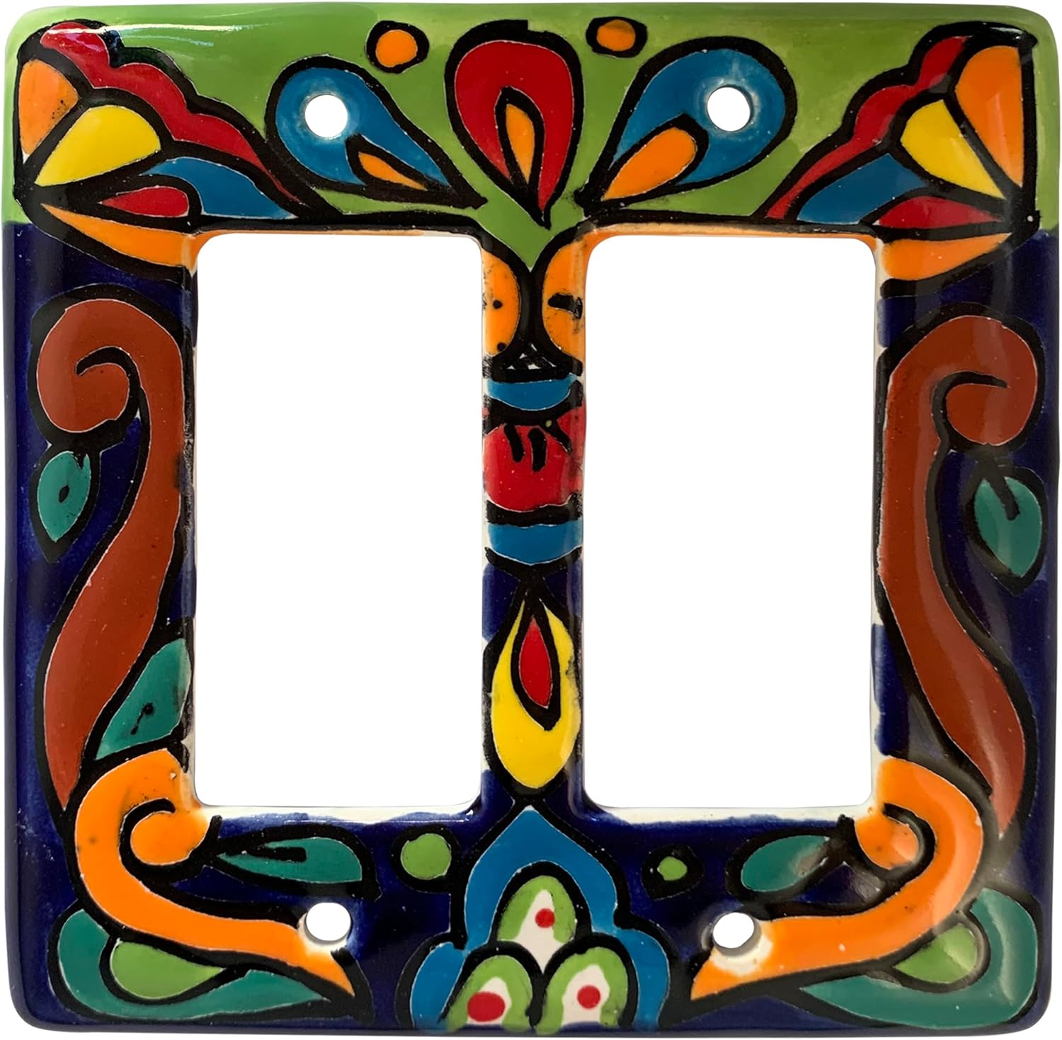 Rainbow Talavera Double Decora Switch Plate