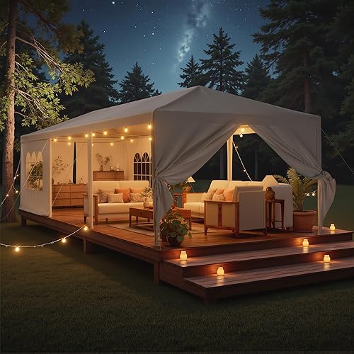 Miniatura 4 de Homall Tienda de campaña para fiestas de 10 x 30 pies, tienda de campaña al aire libre para fiestas, tienda de campaña a prueba de lluvia, cabina de