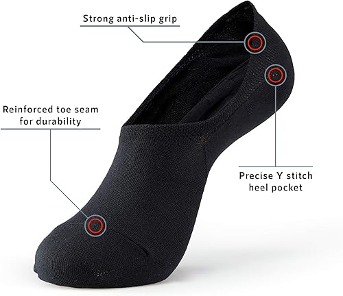 Miniatura 3 de MONFOOT 10 pares de calcetines antideslizantes transpirables para mujer y hombre, paquete múltiple