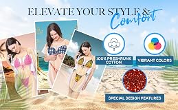 The Original Women's Bikini Shirt - Funny Bikini Print Bathing Suit Cover-up Beach Tshirt Dress for Women Men (Men's Tropical Shorts, One Size)