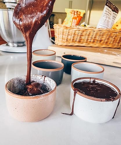 Miniatura 17 de Mora - Juego de 6 moldes de cerámica, 6 onzas, platos pequeños para horno, aptos para horno, para pudín personal, crema brulee, souffle, salsa