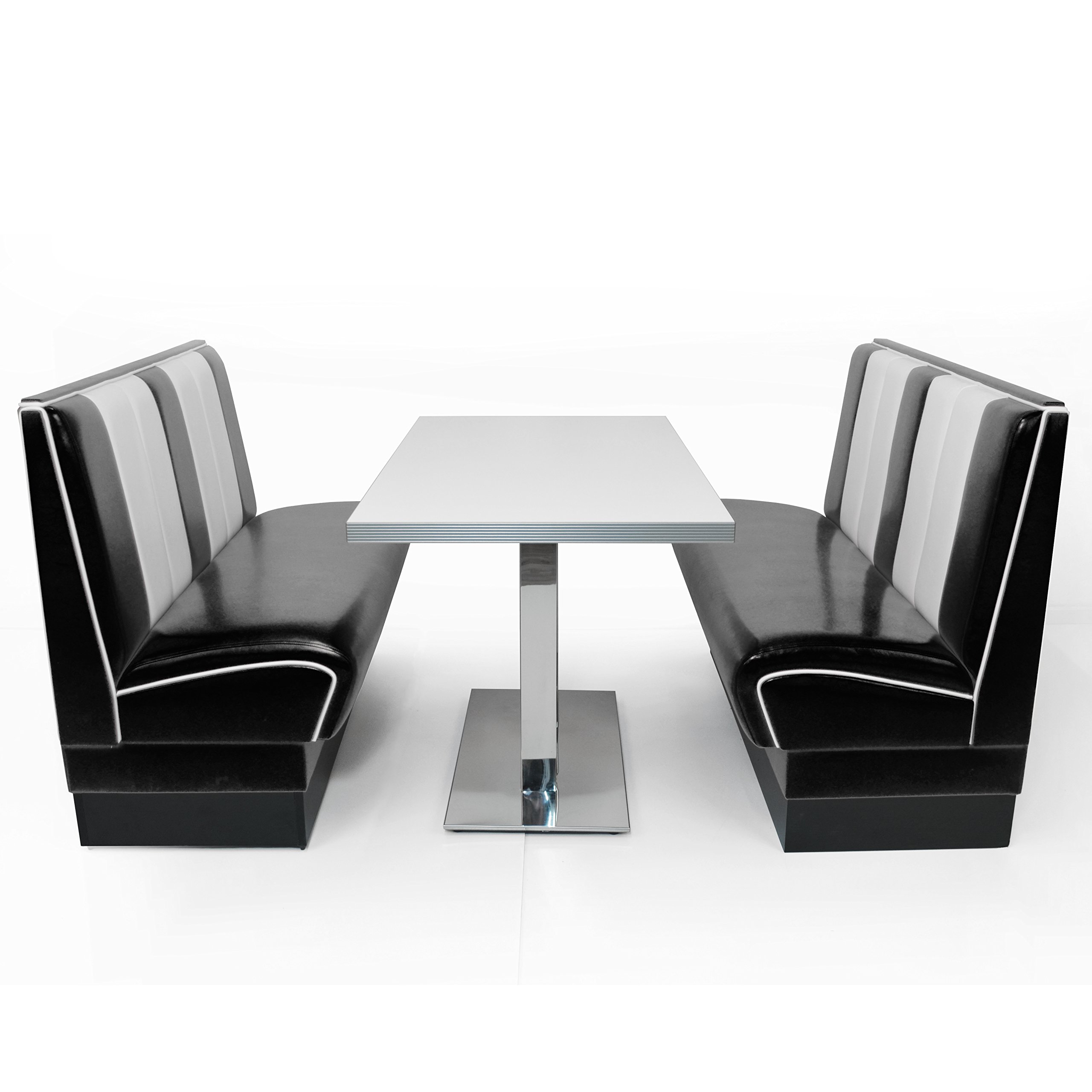 American Diner Set schwarz Viber 2X Sitzbank 120cm + Diner Tisch