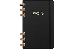 Moleskine 2023-2024 12-Month Spiral Academic Planner, Large, Black, Hard Cover (5 x 8.25)