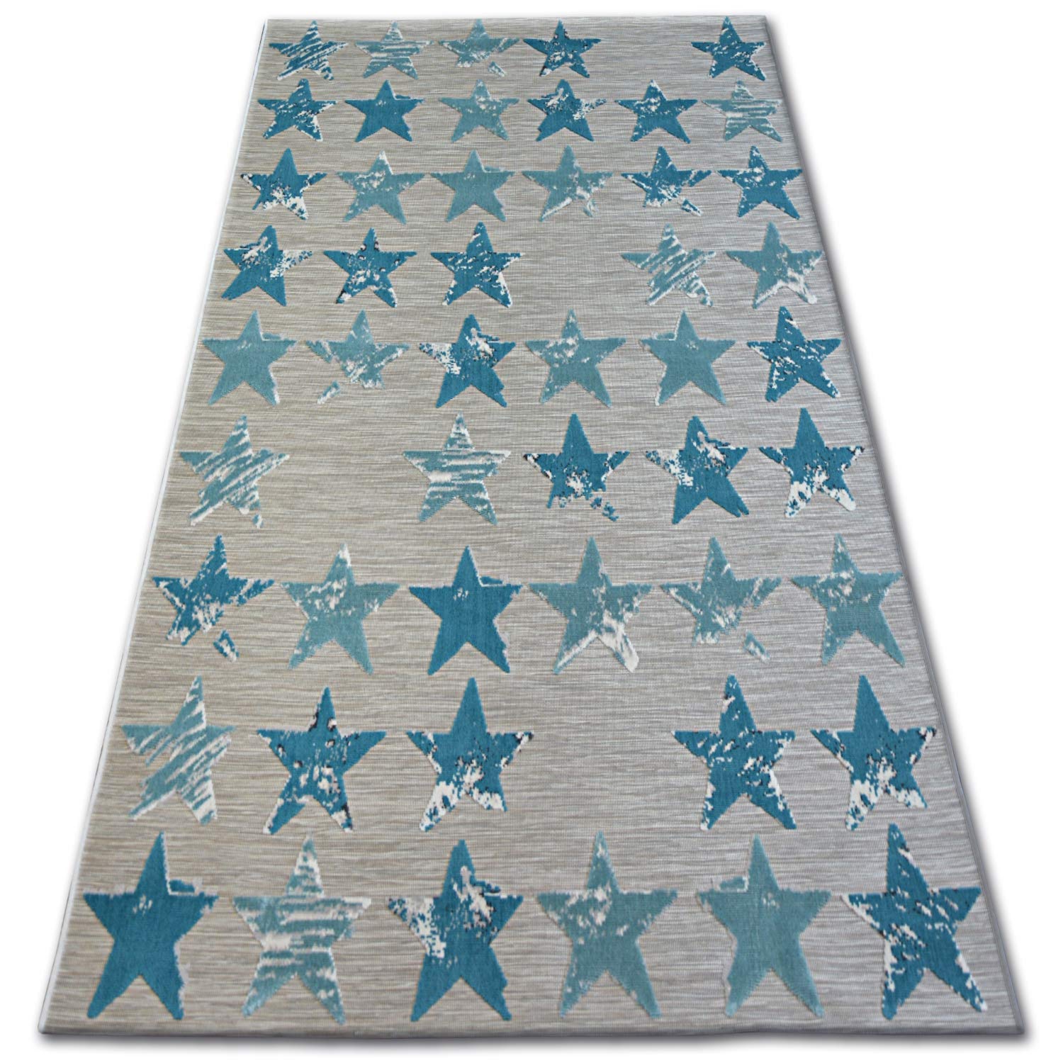 Tapis étoile turquoise Lisboa 200x290 cm pour salon moderne