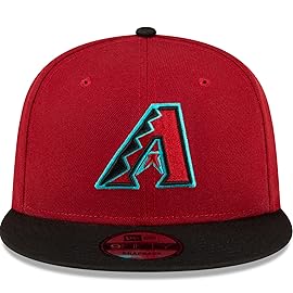 New Era MLB 2-Tone 9FIFTY Adjustable Snapback Hat Cap One Size Fits All - Arizona Diamondbacks - Red Black